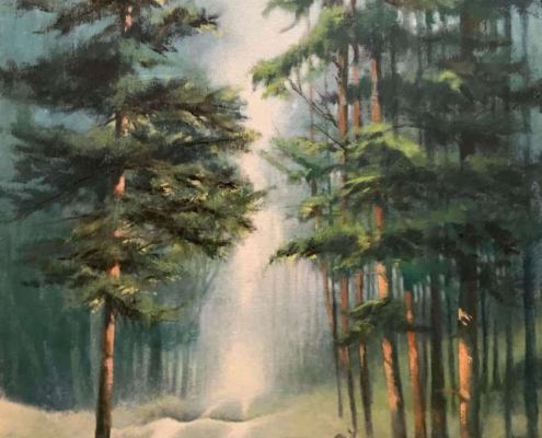 Hertje, olie op doek, 80x60 cm, € 850