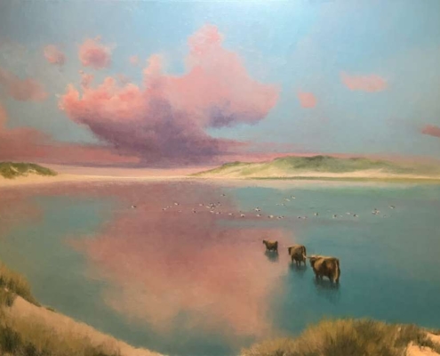 De slufter Texel, olie op doek, 80x120 cm, € 1200,-