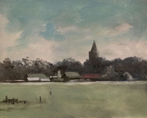 Eemnes, 24x30 cm, olie op paneel, €540