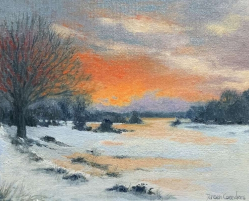 Elspeter heide, olie op doek, 24x30 cm, €540