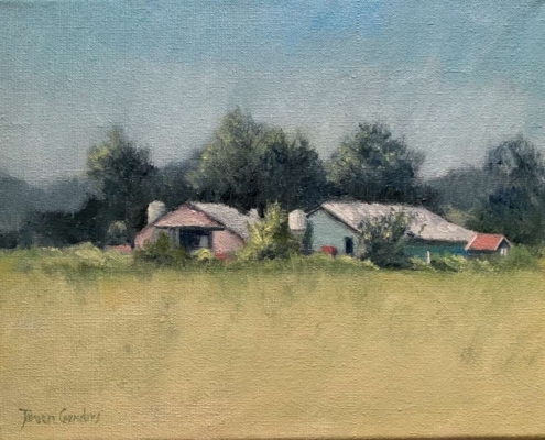 Meent 11, olie op doek, 24x30 cm, €540