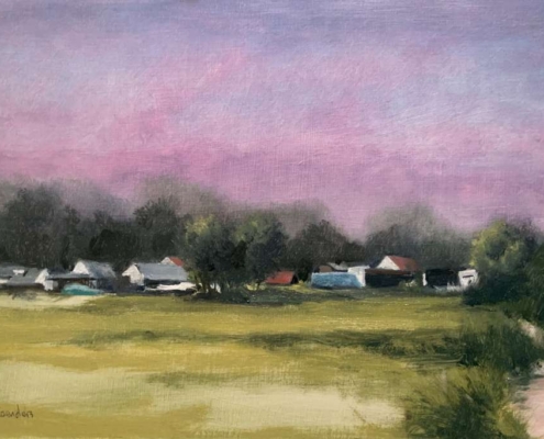 Buitengebied, olie op paneel, 20x30 cm, €500