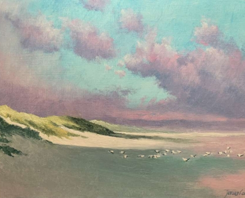 Slufter 2, olie op paneel, 20x30 cm, €500